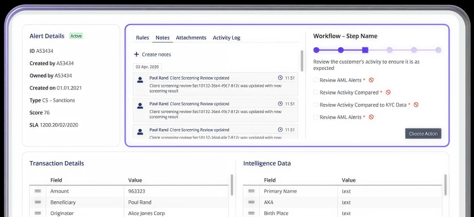 Sanctions and risk screening aligned to regulatory expectations